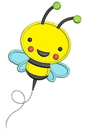 Cute Little Bumble Bee Applique Machine Embroidery Design Pattern - Instant Download - comes in three sizes to fit 4x4 , 5x7, and 6x10 hoops