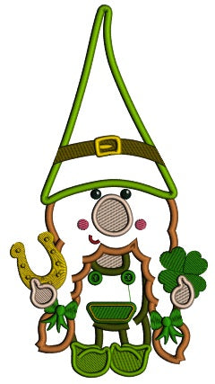Cute Little Leprechaun With Long Hair St. Patrick's Day Applique Machine Embroidery Design Digitized Pattern
