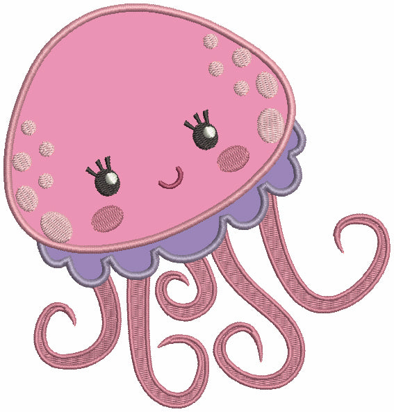 Cute Little Octopus Applique Machine Embroidery Design Digitized Pattern