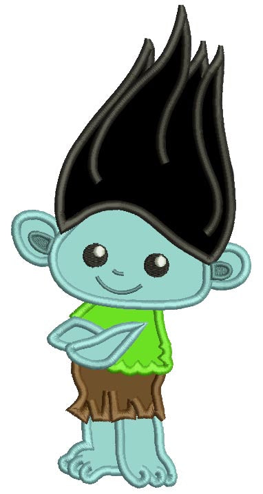 Cute Little Troll Applique Machine Embroidery Design Digitized Pattern