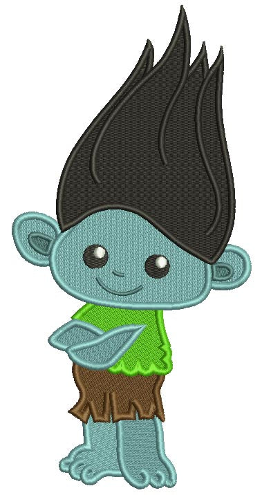 Cute Little Troll Filled Machine Embroidery Design Digitized Pattern