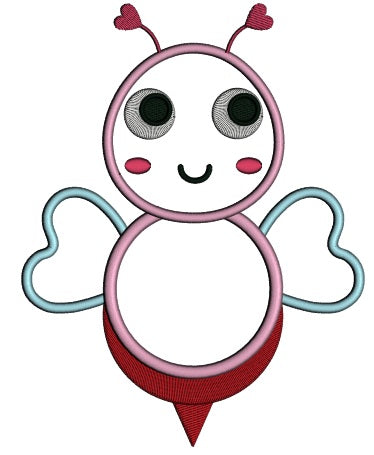 Cute Monogram Bee Applique Machine Embroidery Design Digitized Pattern