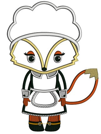 Cute Thanksgiving Pilgrim Mother Fox Applique Machine Embroidery Design Digitized Pattern
