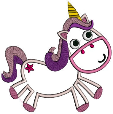 Cute Unicorn Applique Machine Embroidery Digitized Design Pattern