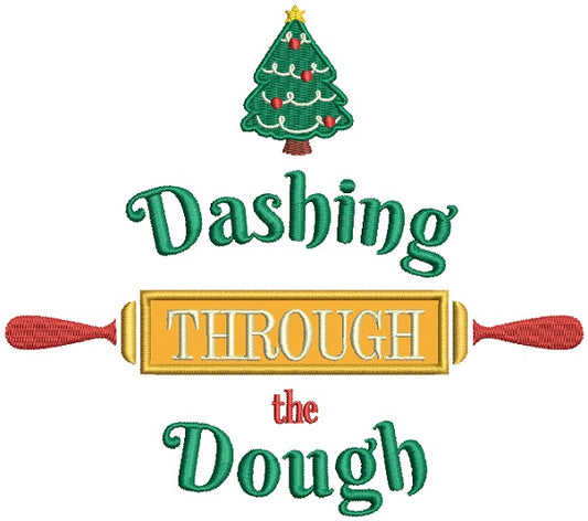 Dashing Through The Dough Applique Christmas Machine Embroidery Design Digitized Pattern