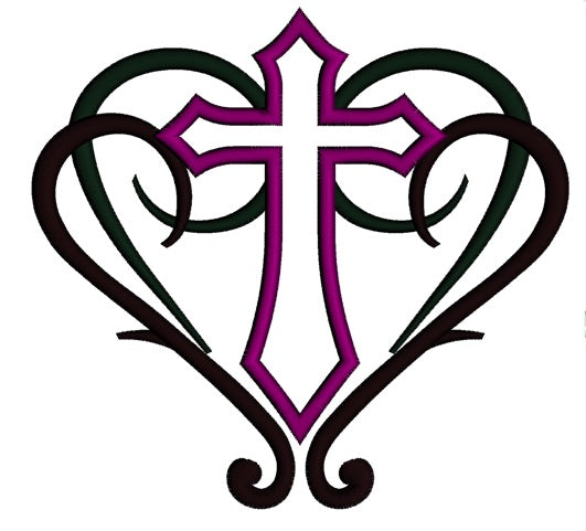 Decorative Cross Religious Applique Machine Embroidery Digitized Design Pattern