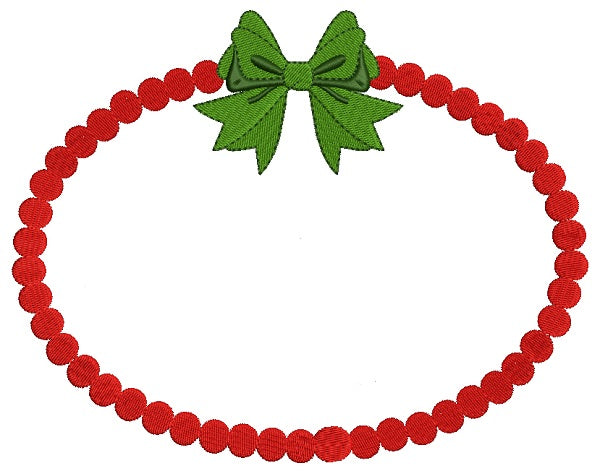 Decorative Frame Wit a Bow Christmas Filled Machine Embroidery Design Digitized Pattern