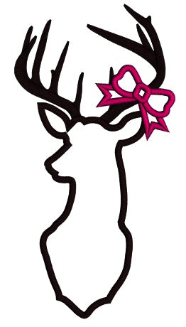 Deer with a Bow Hunting Applique Machine Embroidery Design Digitized Pattern