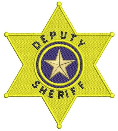 Deputy Sheriff Police Badge Machine Embroidery Digitized Design Filled Pattern - Instant Download- 4x4 , 5x7, 6x10