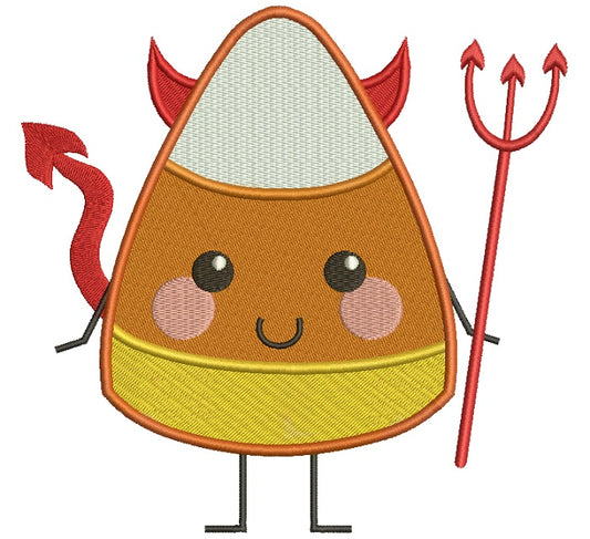 Devil Candy Corn Halloween Filled Machine Embroidery Digitized Design Pattern