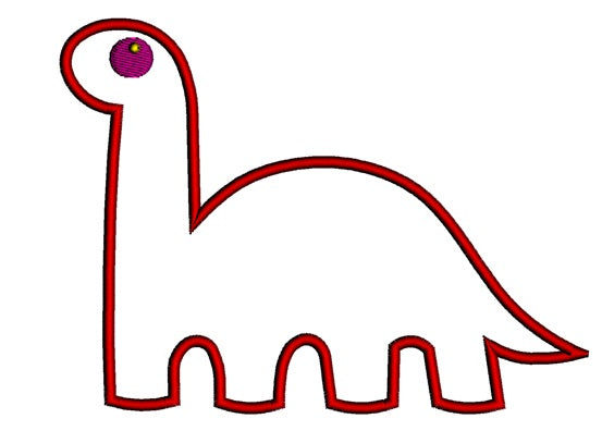 Dinosaur Applique Machine Embroidery Digitized Design Pattern