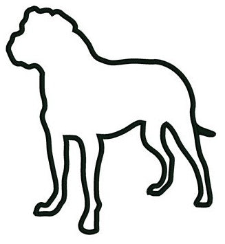 Dog Applique Digitized Machine Embroidery Design Pattern - Instant Download - 4x4 , 5x7, 6x10