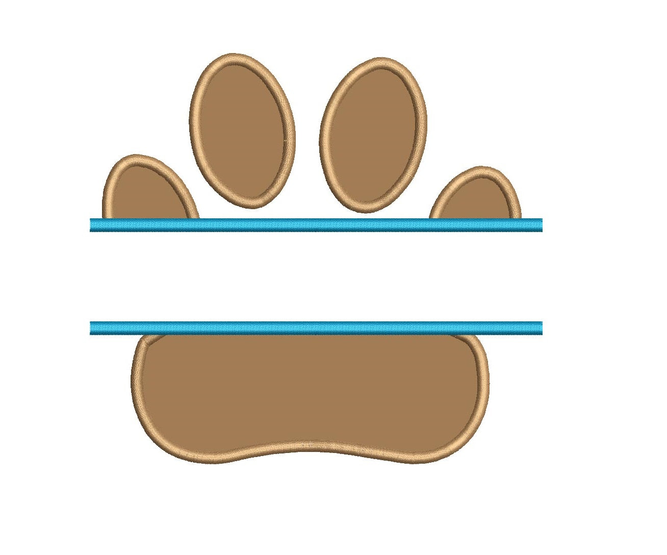 Dog Paw Split Applique Machine Embroidery Design Digitized Pattern
