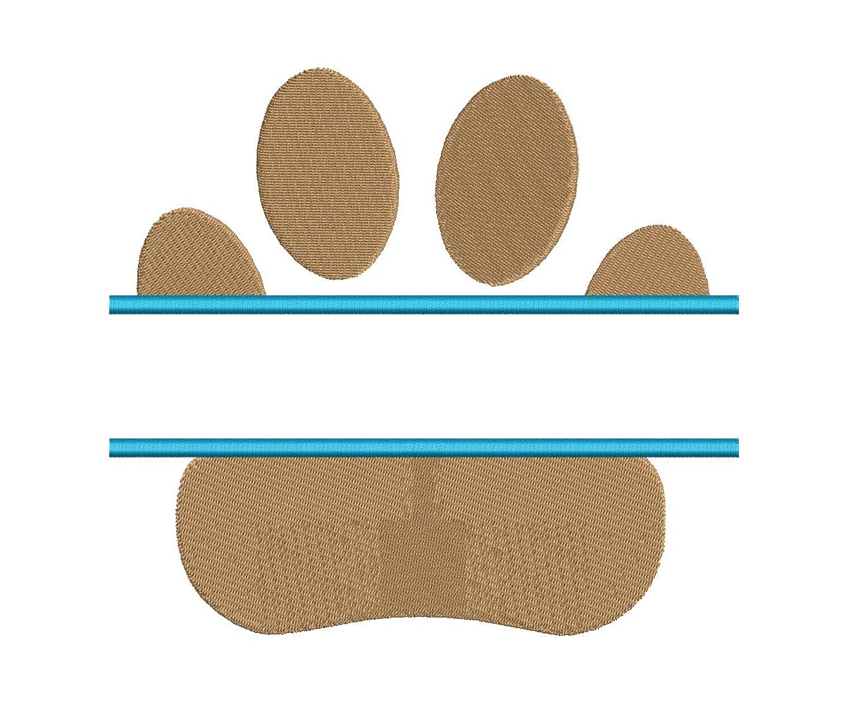 Dog Paw Split Filled Machine Embroidery Design Digitized Pattern