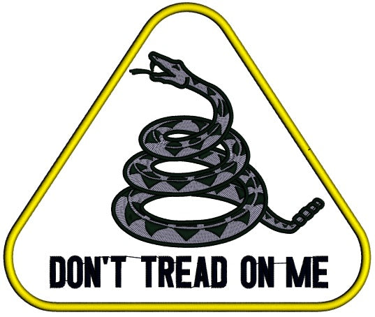 Don't Tread On Me Yellow Rattlesnake From Gadsden Flag Applique Machine Embroidery Design Digitized Pattern