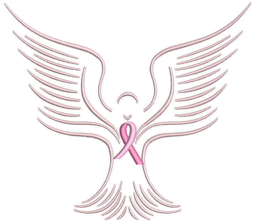Dove Outline Breast Cancer Awareness Filled Machine Embroidery Design Digitized Pattern