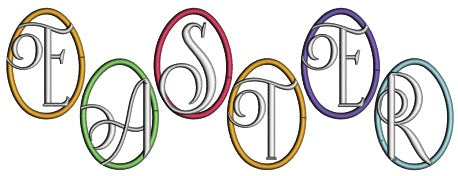 Easter Five Eggs Applique Machine Embroidery Design Digitized Pattern