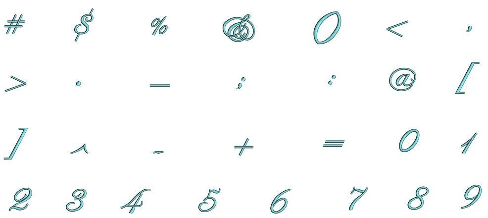 Edwardian Script Machine Embroidery Font Upper and Lower Case 1 2 3 inches