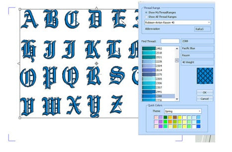 Embroidery Monogram Font Script - Instant Download - Old English Upper Case (A-Z) - 260 Files