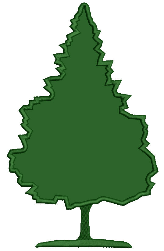 Evergreen Tree Applique Machine Embroidery Design Digitized Pattern