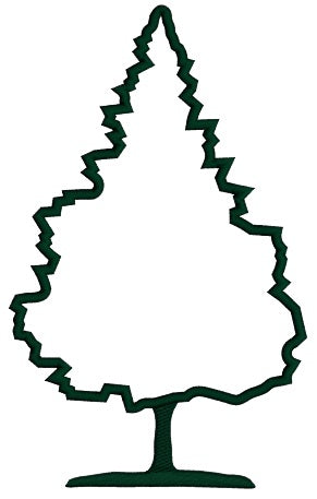 Evergreen Tree Applique Machine Embroidery Design Digitized Pattern