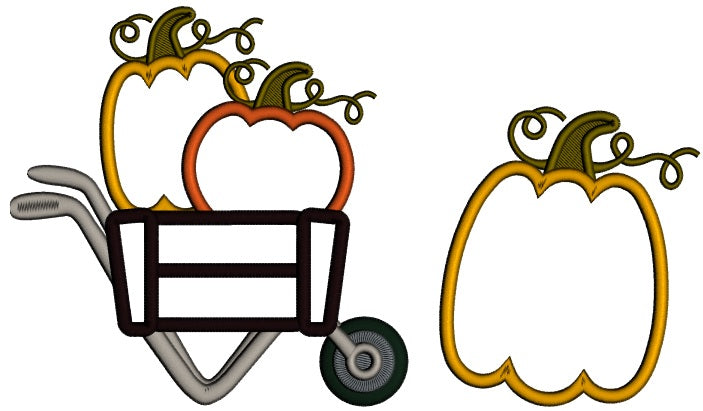 Fall Pumpkins Thankgiving Applique Machine Embroidery Design Digitized Pattern