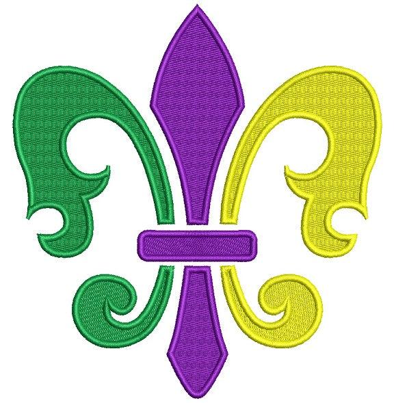 Fancy Mardi Gras Fleur de lis Filled Machine Embroidery Design Digitized Pattern