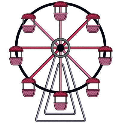 Ferris Wheel Applique Machine Embroidery Design Digitized Pattern