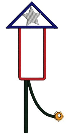 Fireworks Big Rocket 4th of July Independence Day Applique Machine Embroidery Digitized Design Pattern