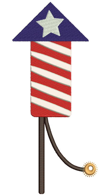 Fireworks Big Rocket 4th of July Independence Day Filled Machine Embroidery Digitized Design Pattern