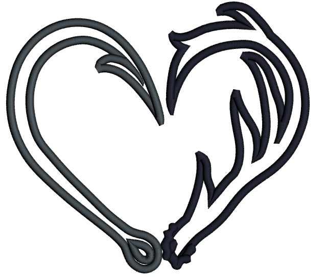 Fishing Hooks Two Colors Hunting Applique Machine Embroidery Design Digitized Pattern