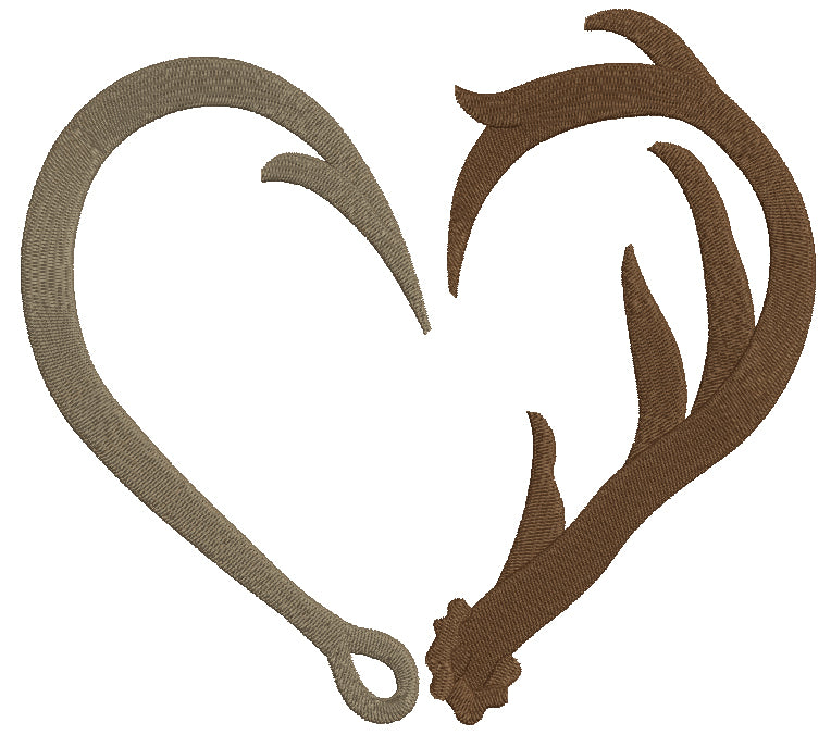 Fishing Hooks Two Colors Hunting Filled Machine Embroidery Design Digitized Pattern