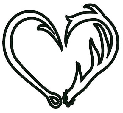 Fishing Hooks with Antlers Hunting Applique machine embroidery digitized design pattern - Instant Download -4x4 , 5x7, and 6x10 hoops