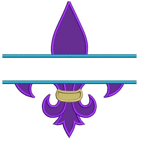 Fleur De Lis Applique Split Machine Embroidery Digitized Design Pattern - Instant Download - 4x4 , 5x7, and 6x10 -hoops