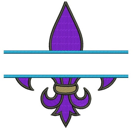 Fleur De Lis Split Machine Embroidery Digitized Design Filled Pattern - Instant Download - 4x4 , 5x7, and 6x10 -hoops