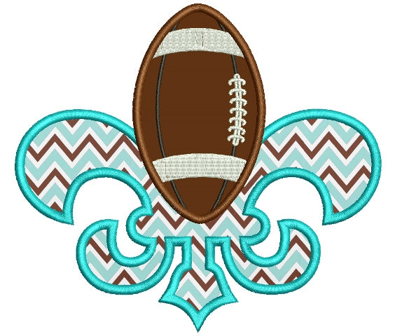 Fleur de lis Easter Footlball Applique Machine Embroidery Digitized Design Pattern