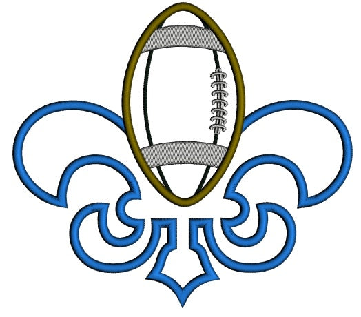 Fleur de lis Easter Footlball Applique Machine Embroidery Digitized Design Pattern