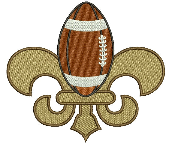 Fleur de lis Easter Footlball Filled Machine Embroidery Digitized Design Pattern