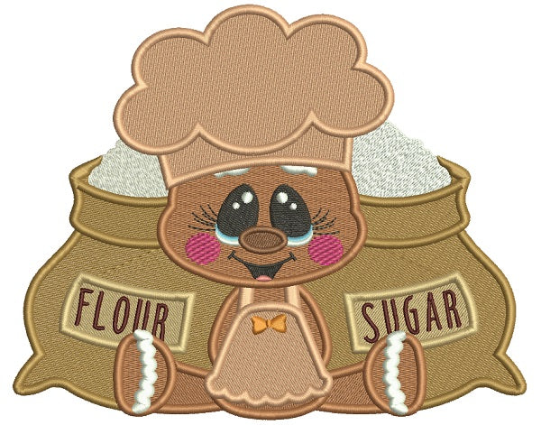 Flower And Sugar Gingerbread Man Fall Filled Thanksgiving Machine Embroidery Design Digitized Pattern