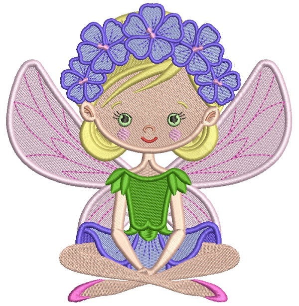 Flower Fairy Filled Machine Embroidery Design Digitized Pattern