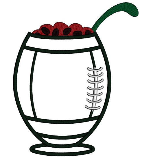 Football Chili Bowl Sports Applique Machine Embroidery Design Digitized Pattern