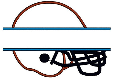 Football Helmet Split in the middle Applique Sport Machine Embroidery Digitized Design Pattern- Instant Download - 4x4 , 5x7, 6x10 hoops
