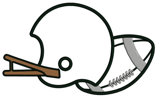 Football Helmet With a Ball Sports Applique Machine Embroidery Design Digitized Pattern