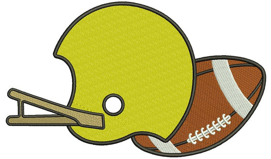 Football Helmet With a Ball Sports Filled Machine Embroidery Design Digitized Pattern
