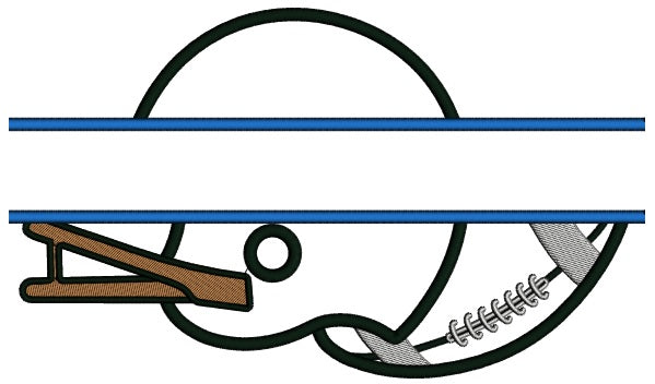 Football Helmet With a Ball Sports Split Applique Machine Embroidery Design Digitized Pattern