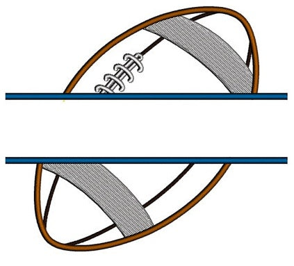 Football Split Sideways Applique Sport Machine Embroidery Digitized Design Pattern- Instant Download - 4x4 , 5x7, and 6x10 hoopss