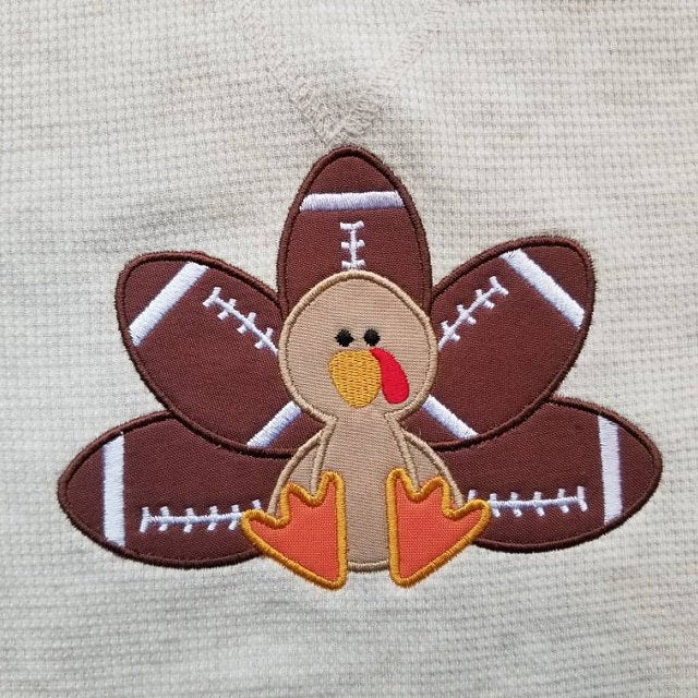 Football Turkey Applique Machine Embroidery Digitized Design Pattern