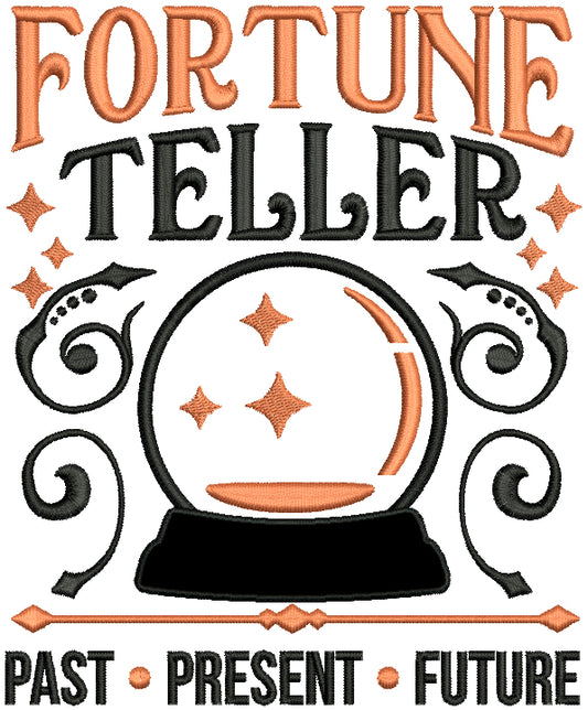 Fortune Teller Past Present And Future Halloween Applique Machine Embroidery Design Digitized Pattern