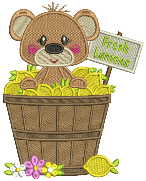 Fresh Lemonades Little Bear Filled Machine Embroidery Design Digitized Pattern