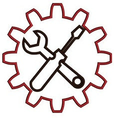 Gear Applique with wrench and a screwdriver mechanic handyman Machine Embroidery Digitized Design Pattern- Instant Download - 4x4 ,5x7,6x10